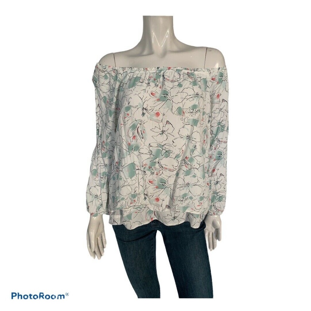 New Sanctuary Floral Strapless Top Long Sleeve SM